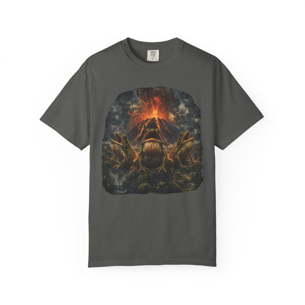 Frogs Summoning the Volcano Comfort Colors T-Shirt – Funny Frog Graphic Tee
