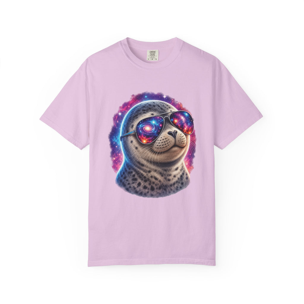 Cosmic Seal Pup Comfort Colors T-Shirt – Funny Galaxy Seal Graphic Tee