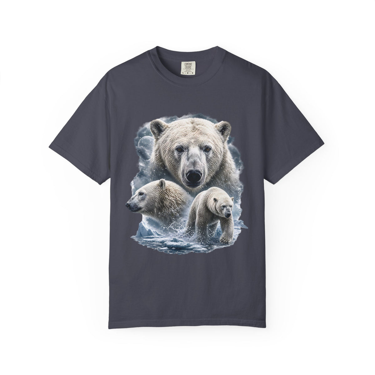 Polar Bear Moon Comfort Colors T-Shirt – Vintage Arctic Wildlife Graphic Tee