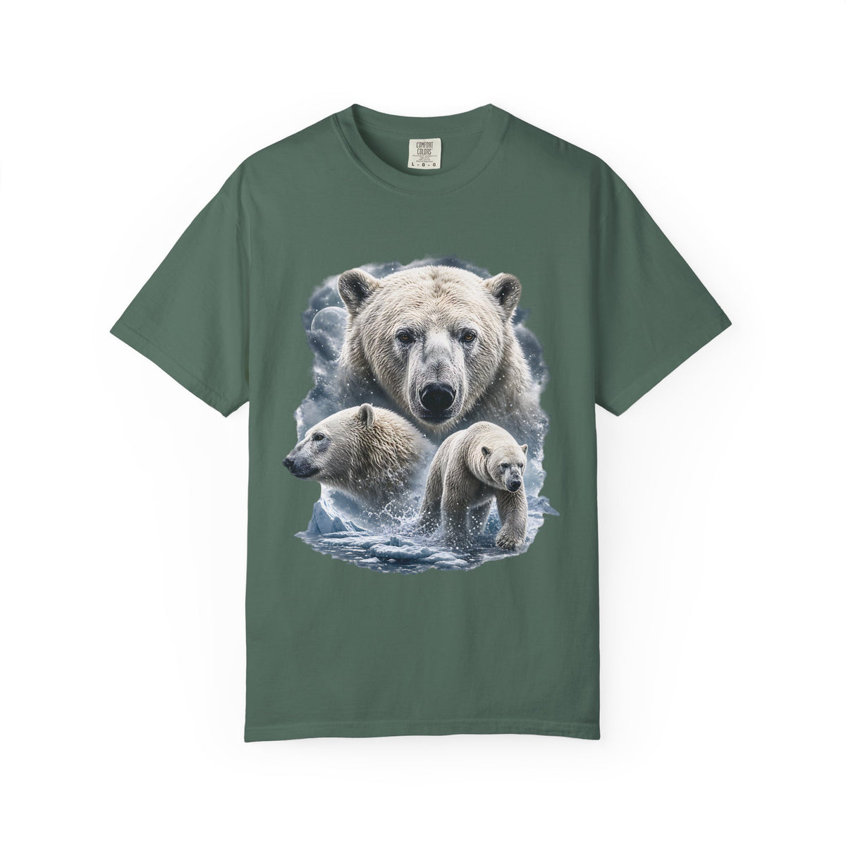 Polar Bear Moon Comfort Colors T-Shirt – Vintage Arctic Wildlife Graphic Tee