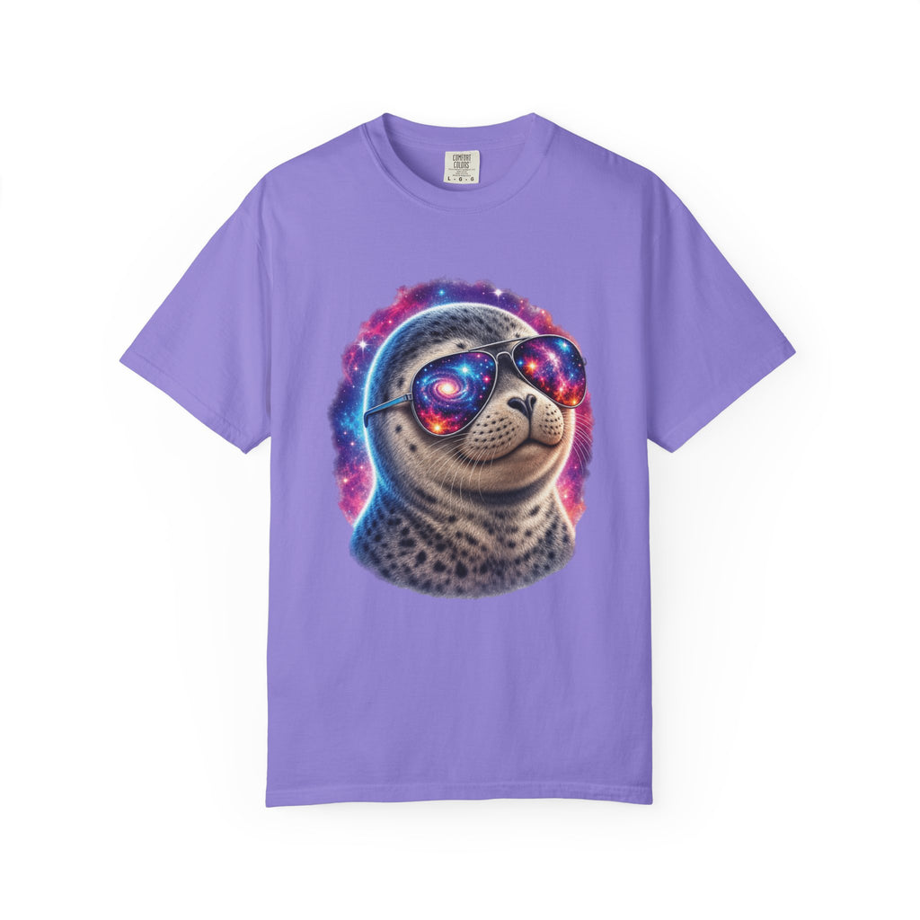 Cosmic Seal Pup Comfort Colors T-Shirt – Funny Galaxy Seal Graphic Tee