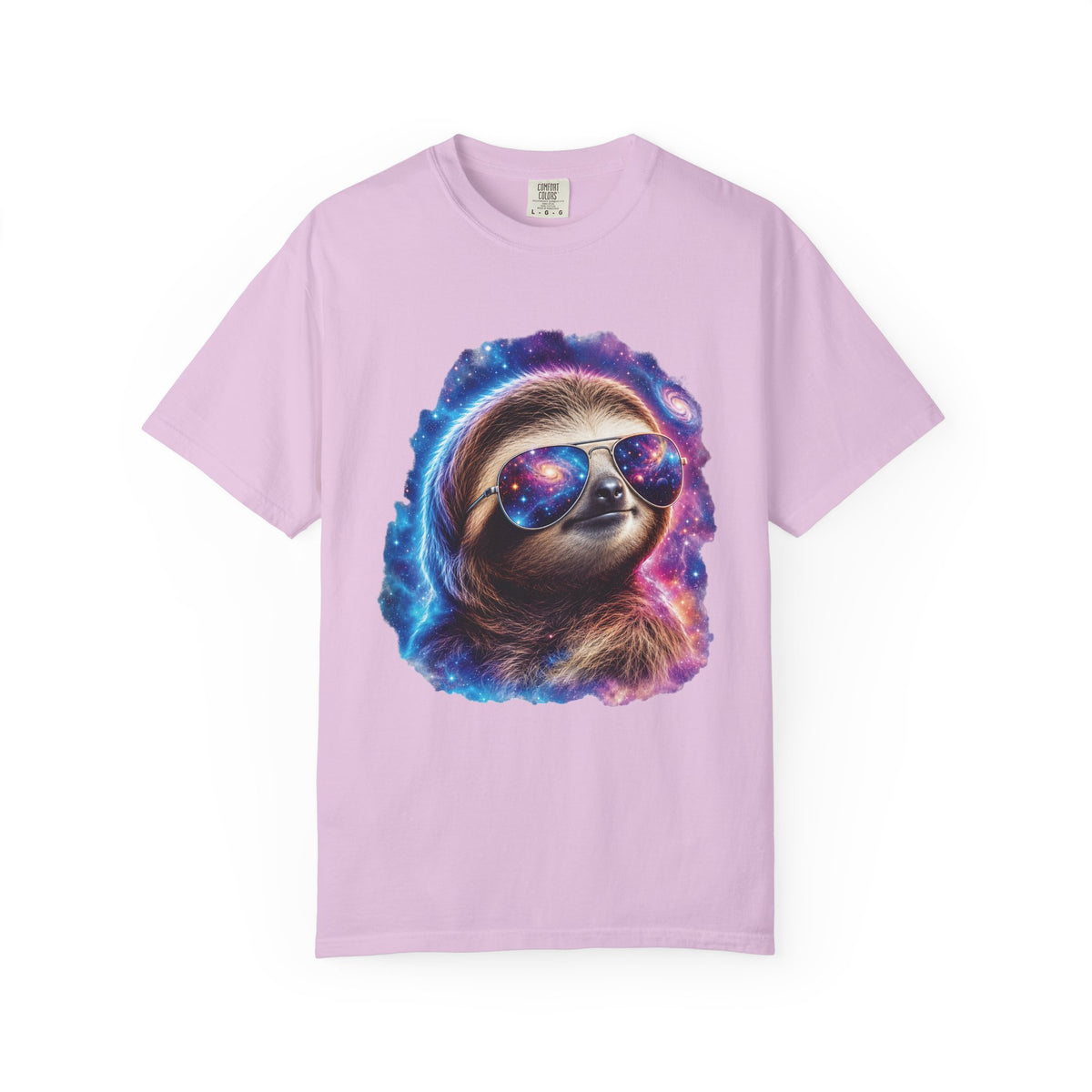 Cosmic Sloth Comfort Colors T-Shirt – Funny Galaxy Sloth Graphic Tee