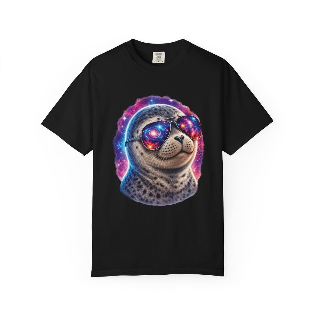 Cosmic Seal Pup Comfort Colors T-Shirt – Funny Galaxy Seal Graphic Tee