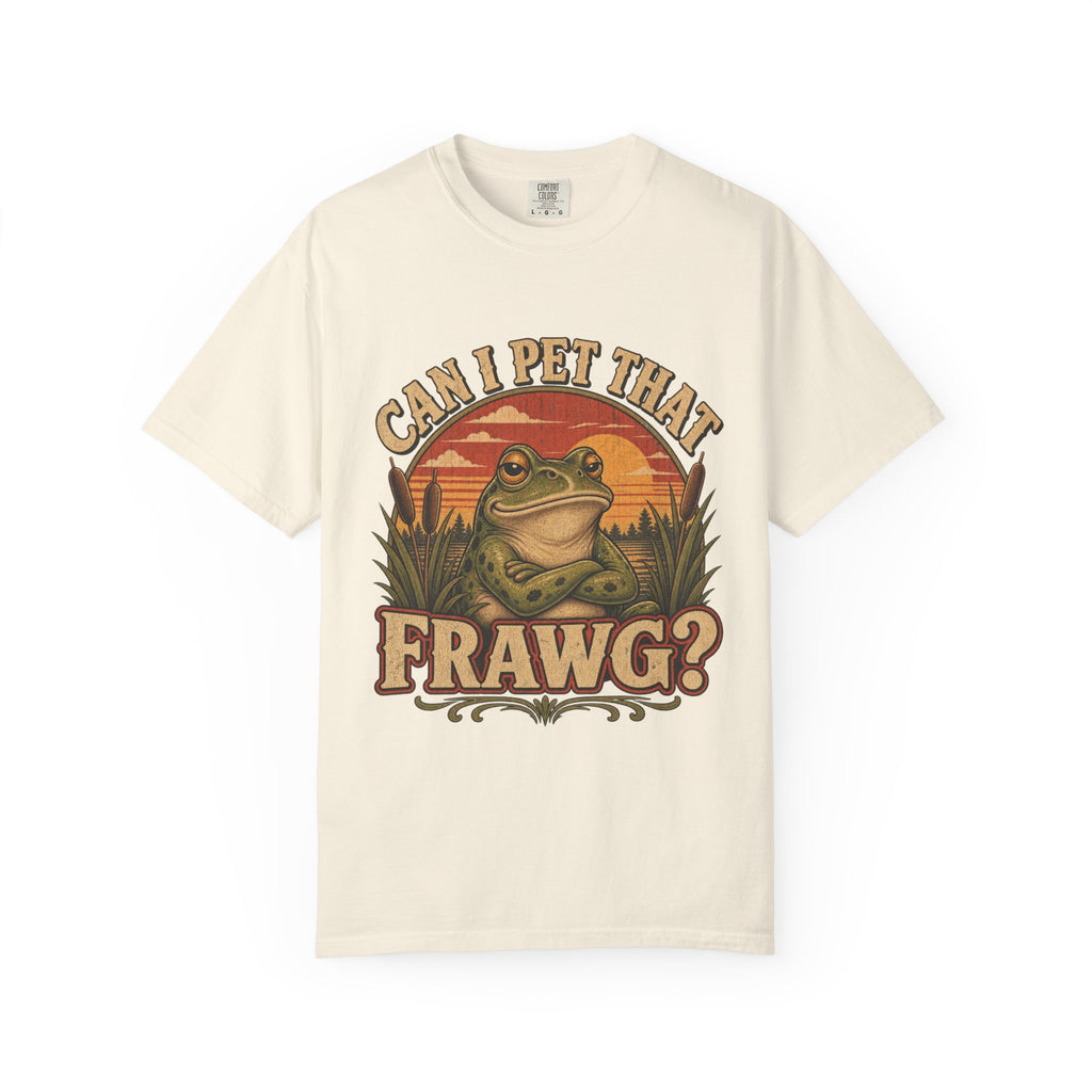 Can I Pet That Frawg? Comfort Colors T-Shirt – Funny Frog Graphic Tee
