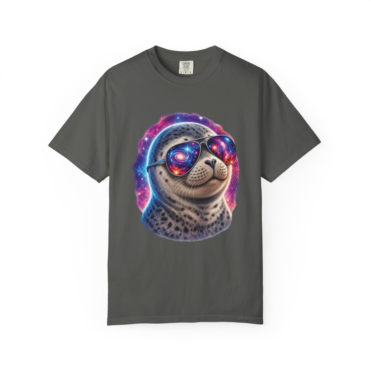 Cosmic Seal Pup Comfort Colors T-Shirt – Funny Galaxy Seal Graphic Tee