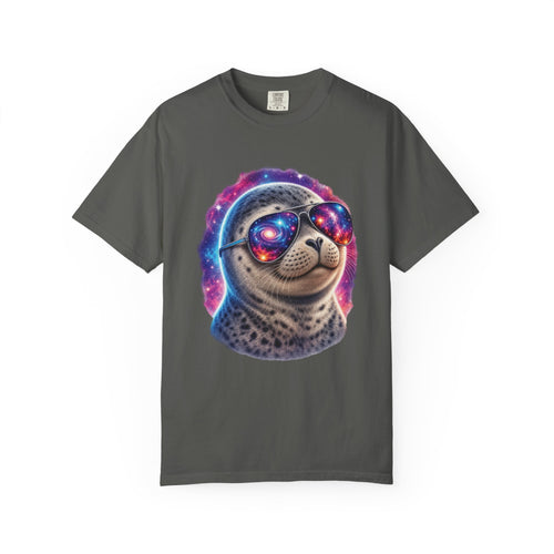 Cosmic Seal Pup Comfort Colors T-Shirt – Funny Galaxy Seal Graphic Tee