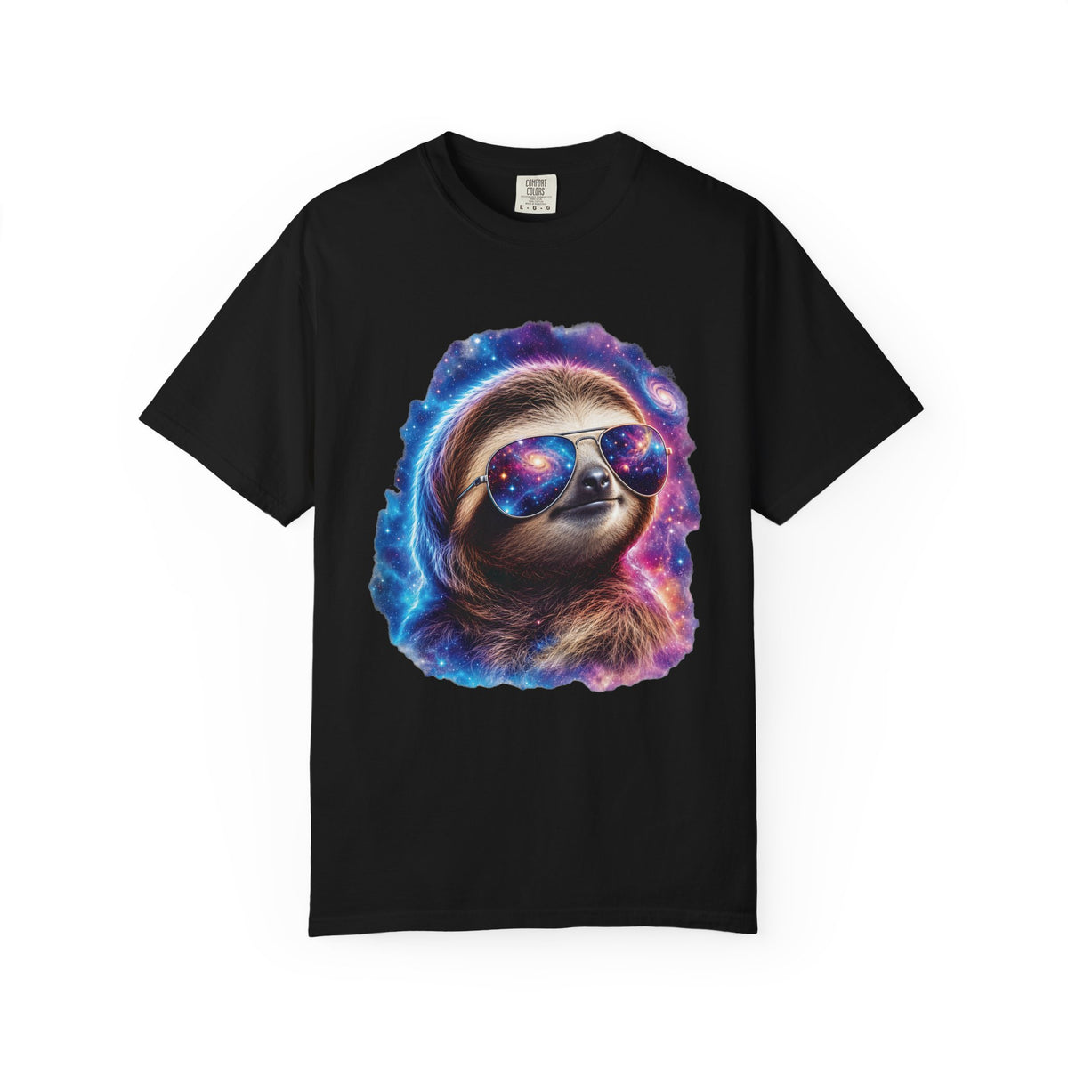 Cosmic Sloth Comfort Colors T-Shirt – Funny Galaxy Sloth Graphic Tee