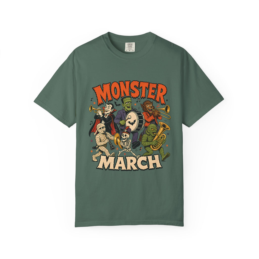 Monster March Halloween T-Shirt | Retro Classic Monsters Band Tee