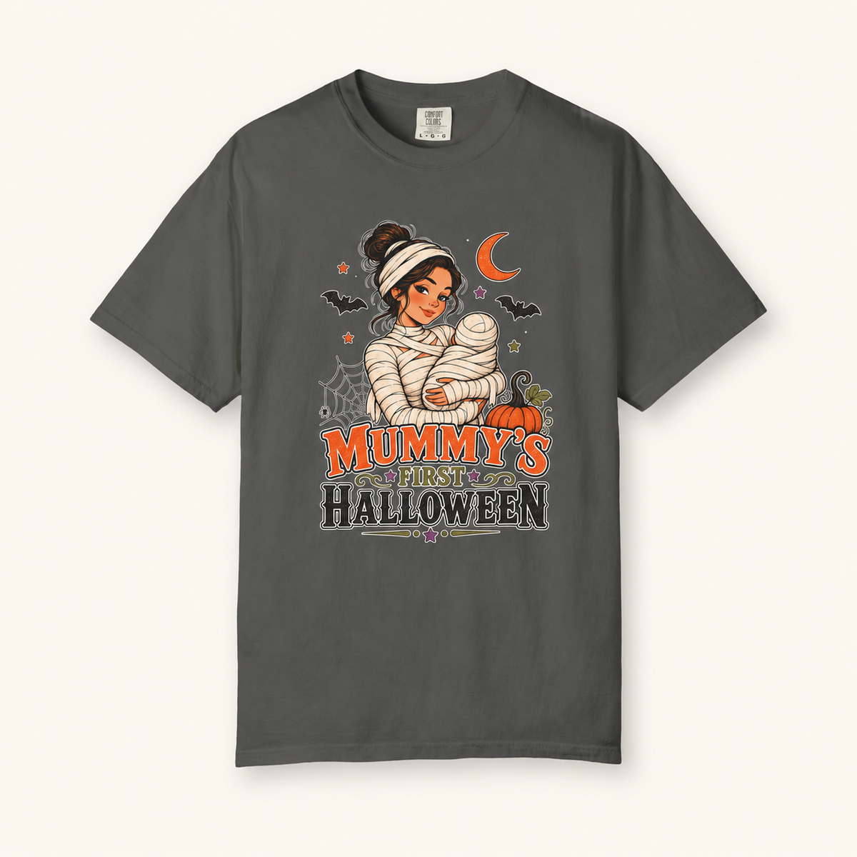 Mummy’s First Halloween Comfort Colors T-Shirt – Vintage Halloween Mom Tee