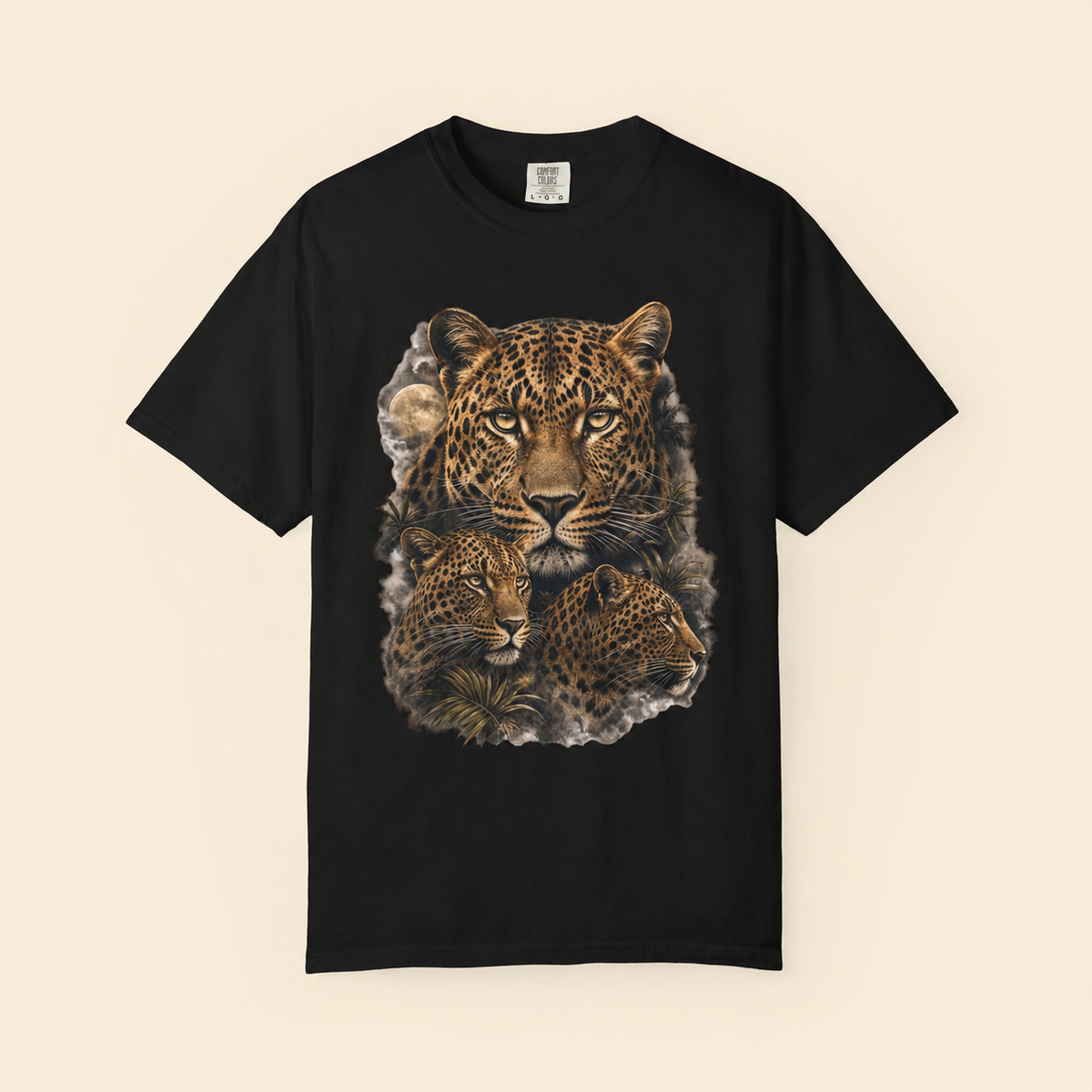 Leopard Moon Comfort Colors T-Shirt – Vintage Big Cat Graphic Tee
