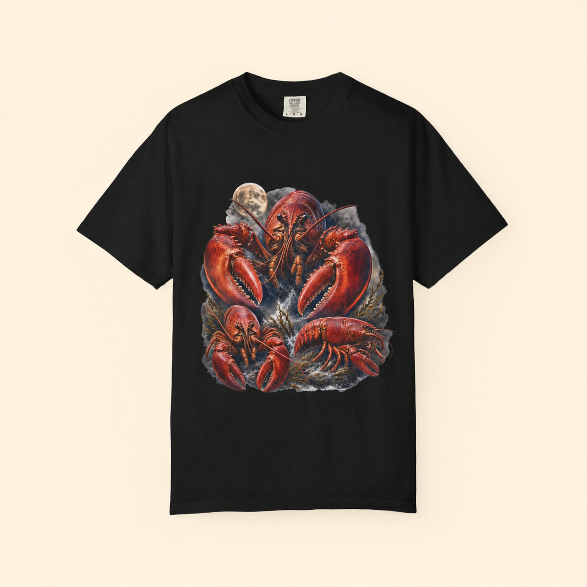 Lobster Moon Comfort Colors T-Shirt – Vintage Coastal Graphic Tee