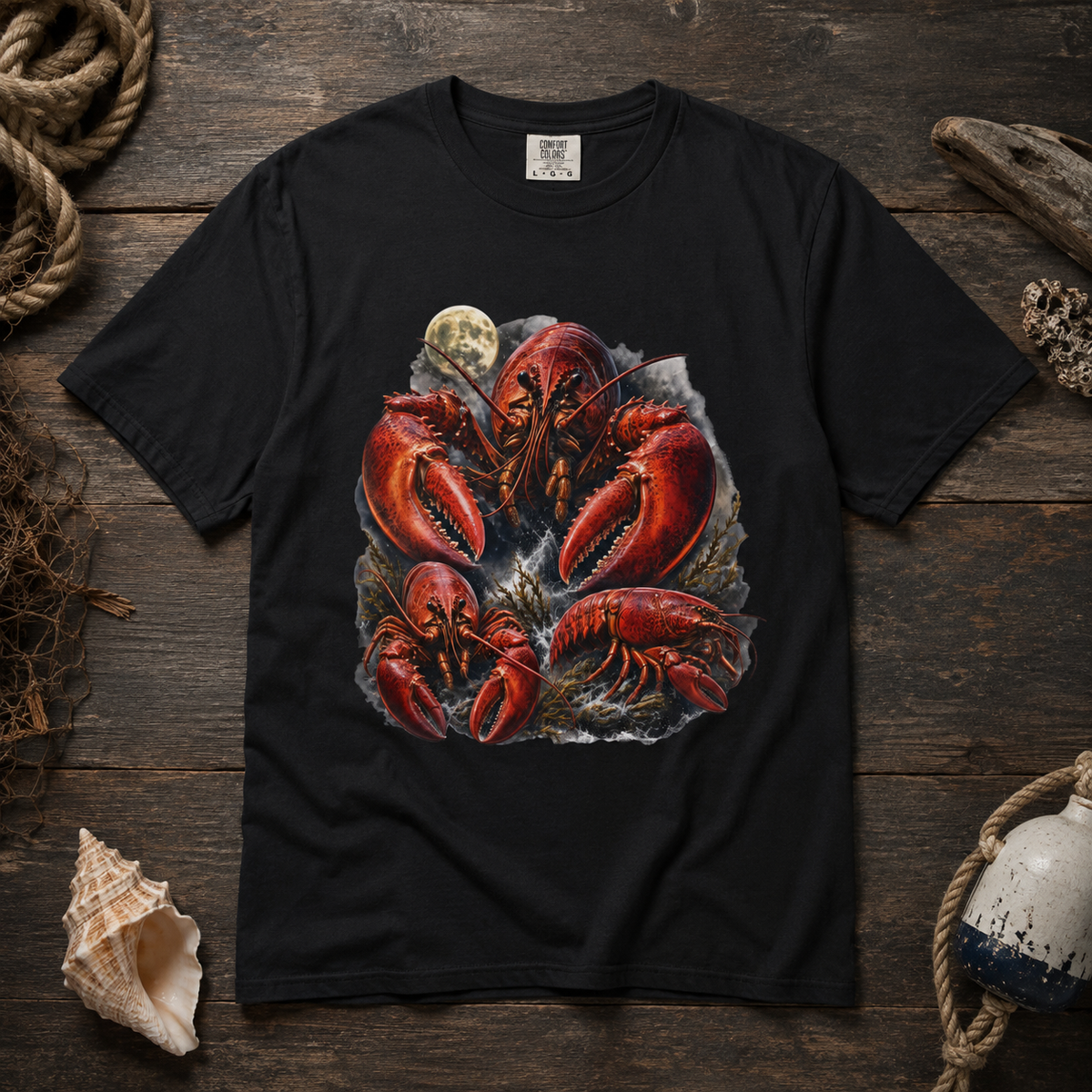 Lobster Moon Comfort Colors T-Shirt – Vintage Coastal Graphic Tee