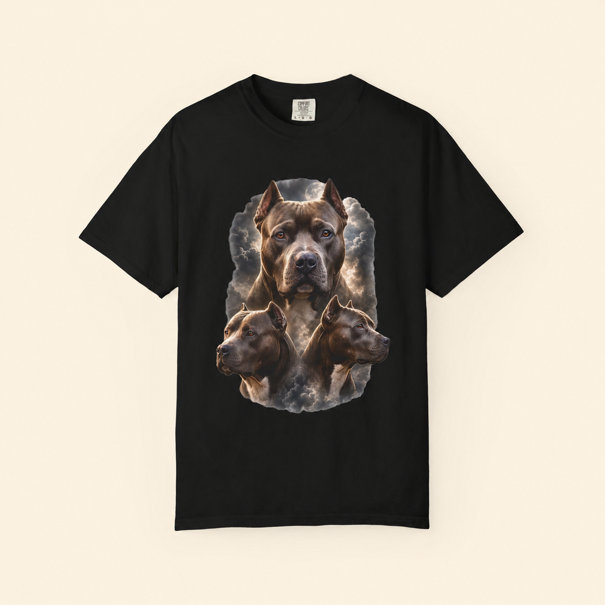Pit Bull Moon Comfort Colors T-Shirt – Vintage Dog Graphic Tee