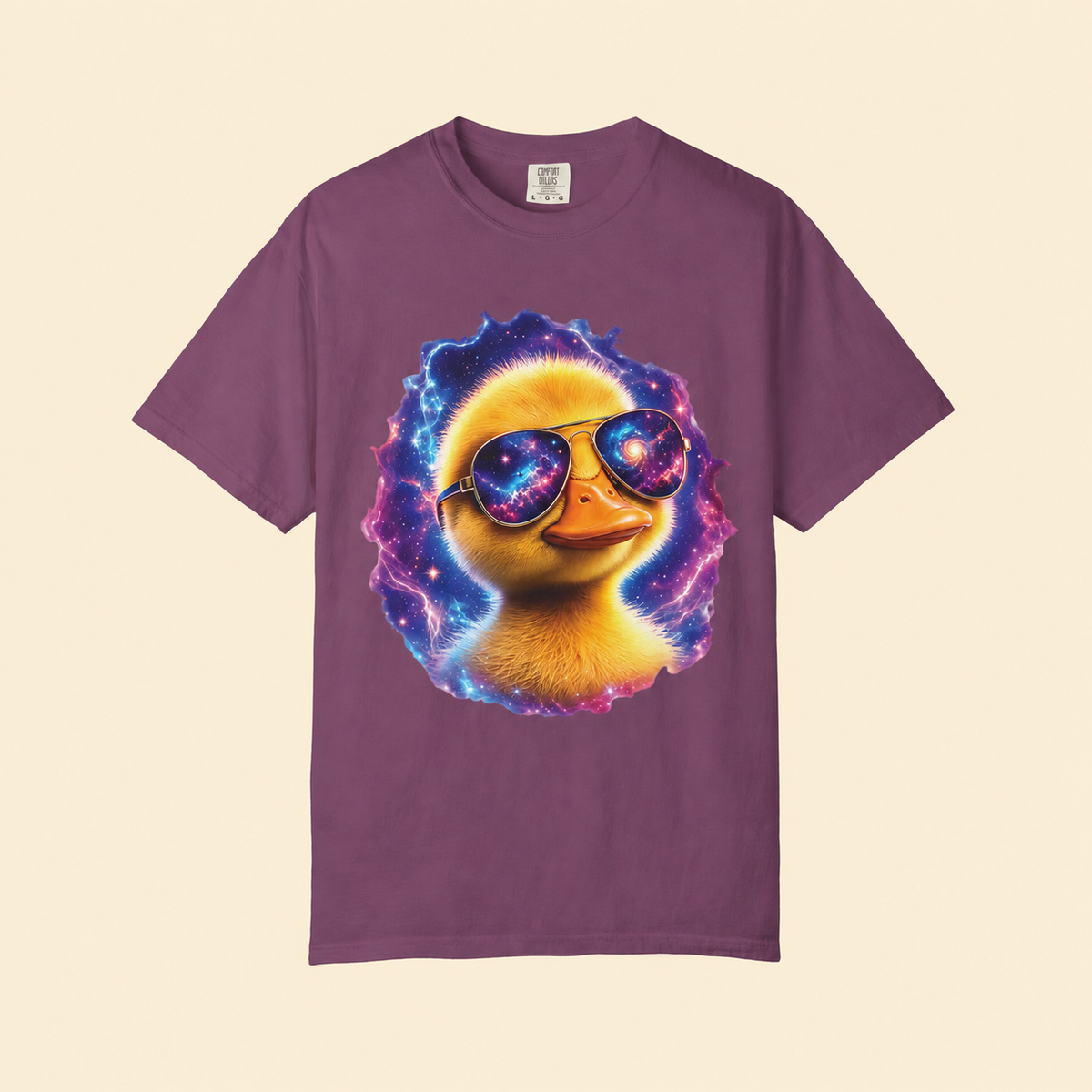 Cosmic Duck Comfort Colors T-Shirt – Funny Galaxy Duck Graphic Tee