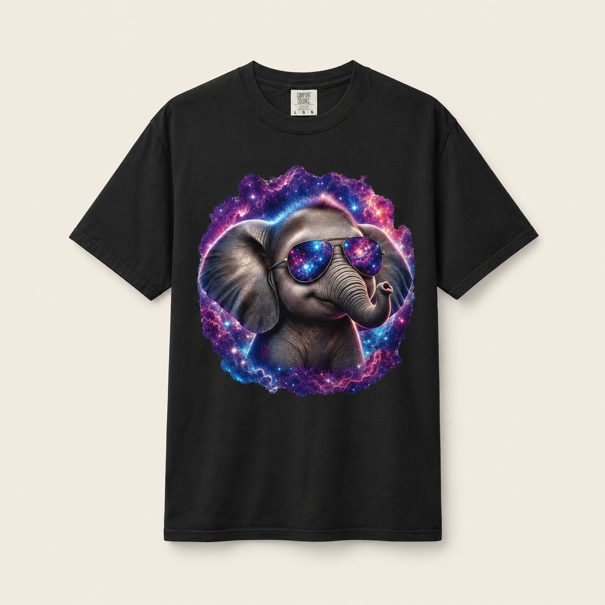 Cosmic Elephant Comfort Colors T-Shirt – Funny Galaxy Elephant Graphic Tee