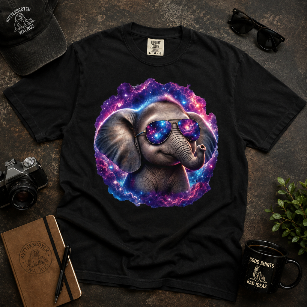 Cosmic Elephant Comfort Colors T-Shirt – Funny Galaxy Elephant Graphic Tee