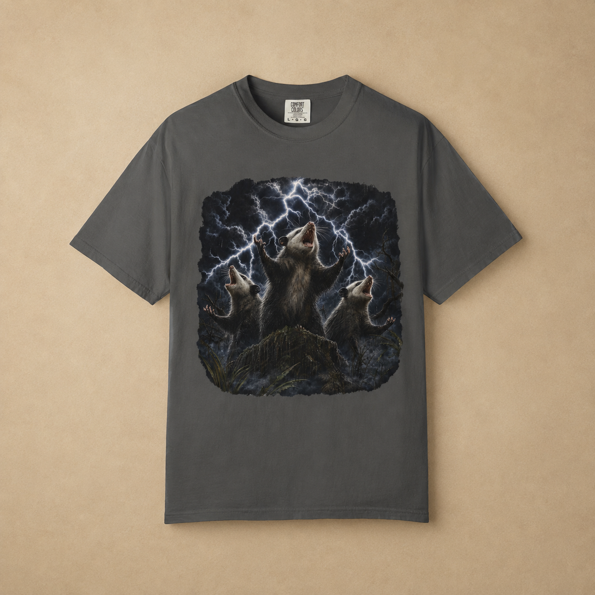 Opossums Summoning Lightning T-Shirt | Epic Animal Graphic Tee