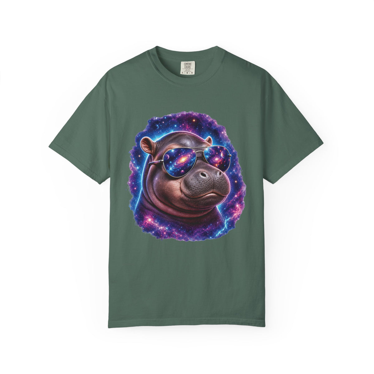 Cosmic Hippo Comfort Colors T-Shirt – Funny Galaxy Hippo Graphic Tee