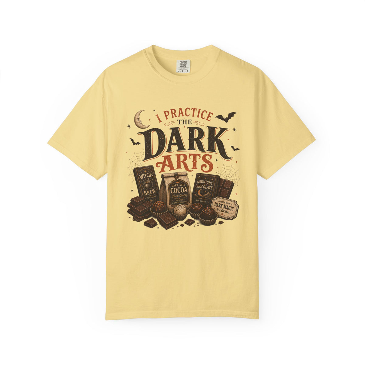 I Practice the Dark Arts Comfort Colors T-Shirt – Funny Halloween Chocolate Tee