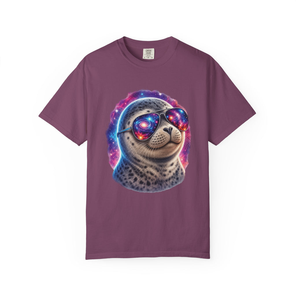 Cosmic Seal Pup Comfort Colors T-Shirt – Funny Galaxy Seal Graphic Tee