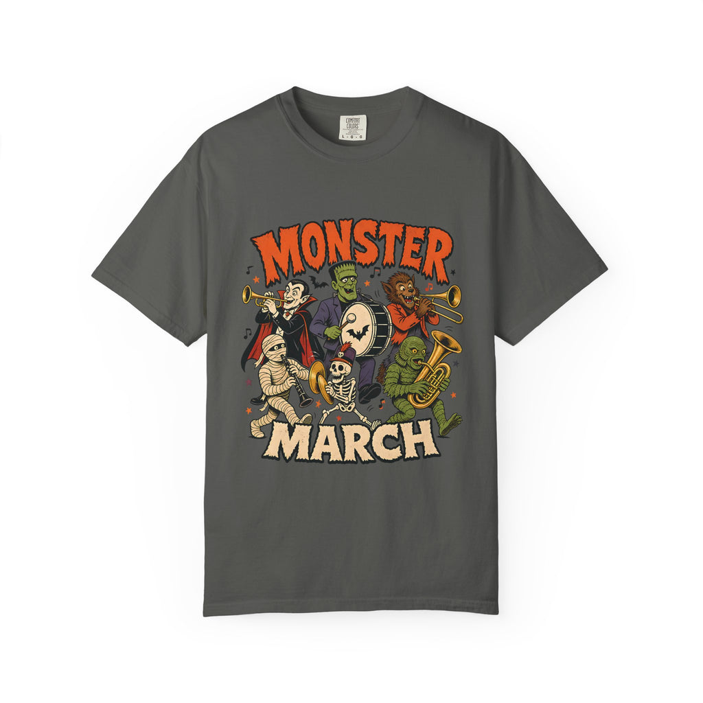 Monster March Halloween T-Shirt | Retro Classic Monsters Band Tee