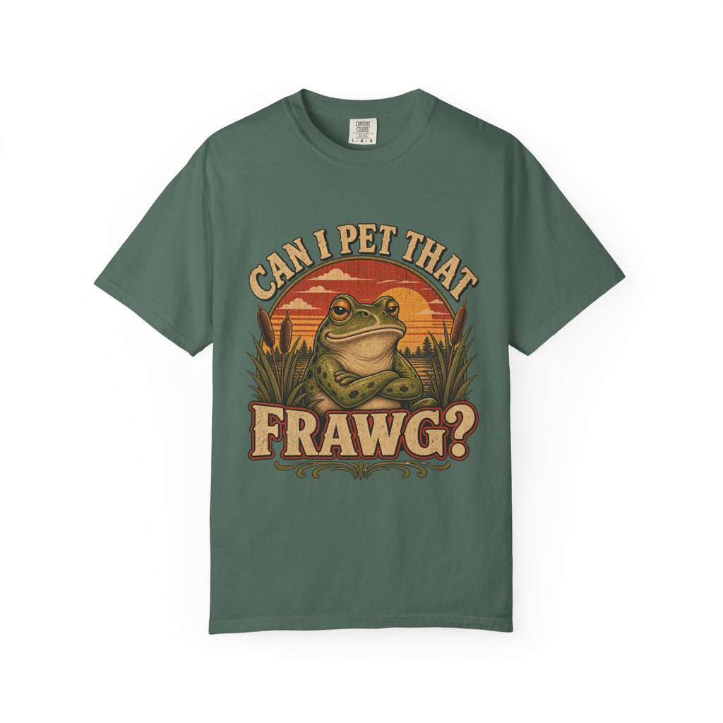 Can I Pet That Frawg? Comfort Colors T-Shirt – Funny Frog Graphic Tee