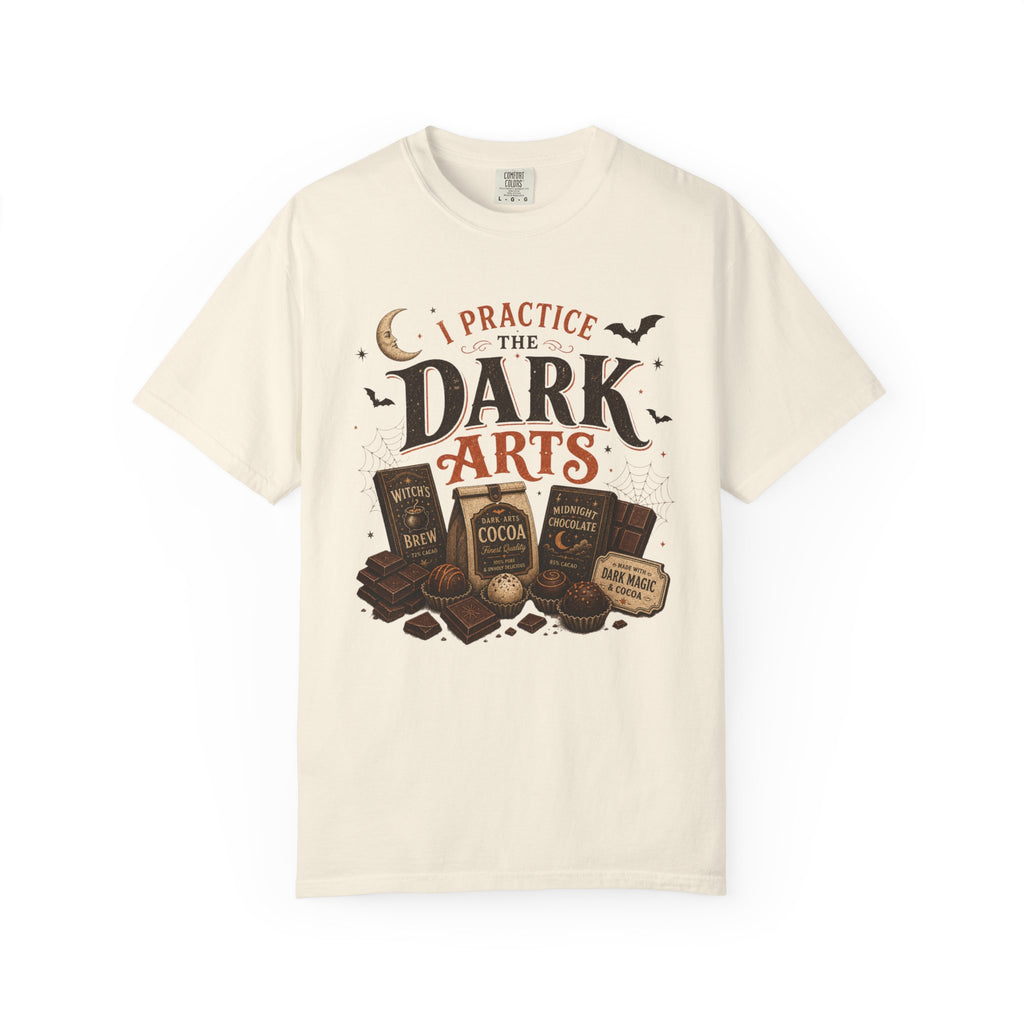 I Practice the Dark Arts Comfort Colors T-Shirt – Funny Halloween Chocolate Tee