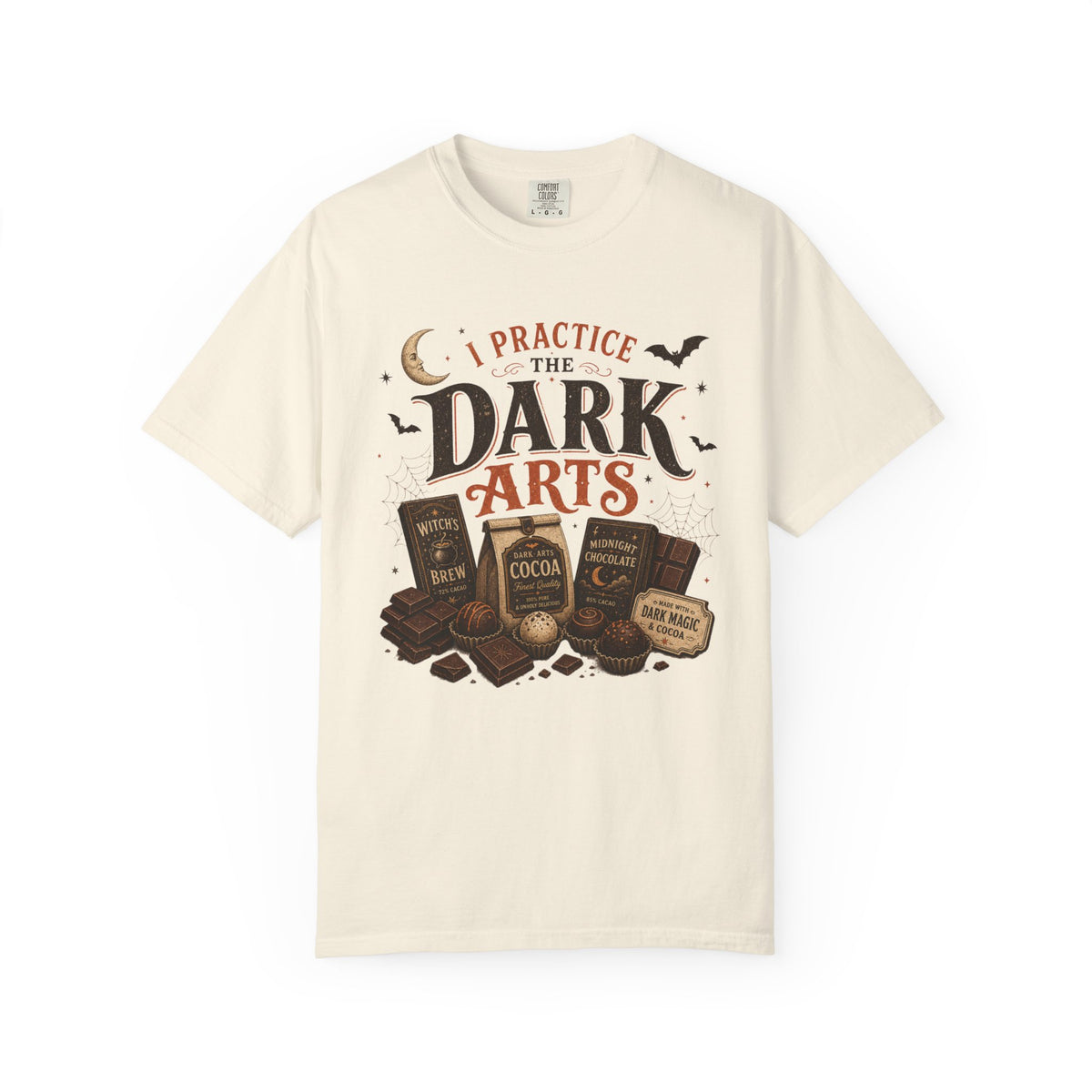 I Practice the Dark Arts Comfort Colors T-Shirt – Funny Halloween Chocolate Tee
