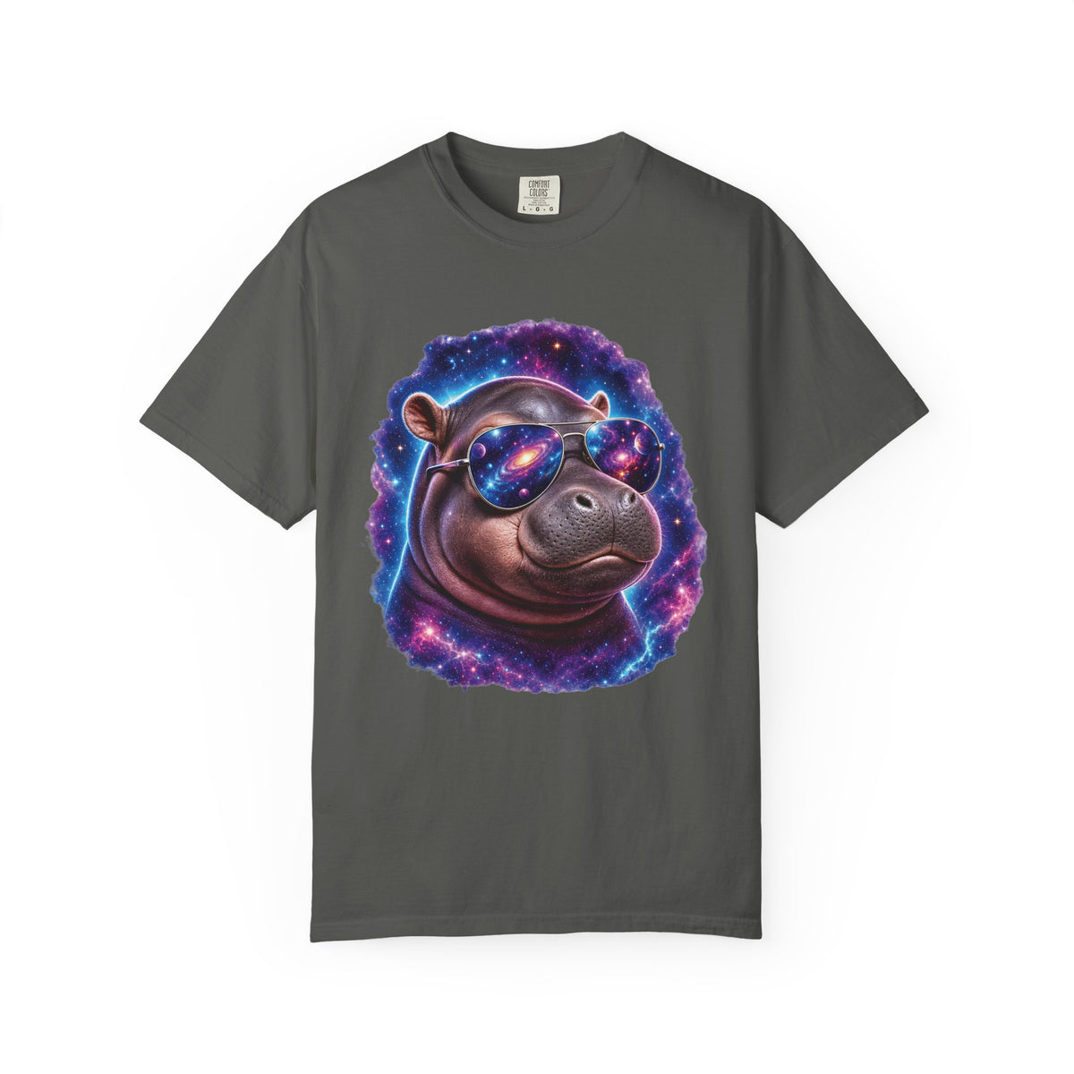 Cosmic Hippo Comfort Colors T-Shirt – Funny Galaxy Hippo Graphic Tee