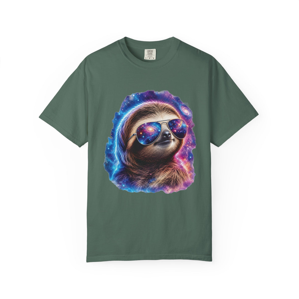 Cosmic Sloth Comfort Colors T-Shirt – Funny Galaxy Sloth Graphic Tee