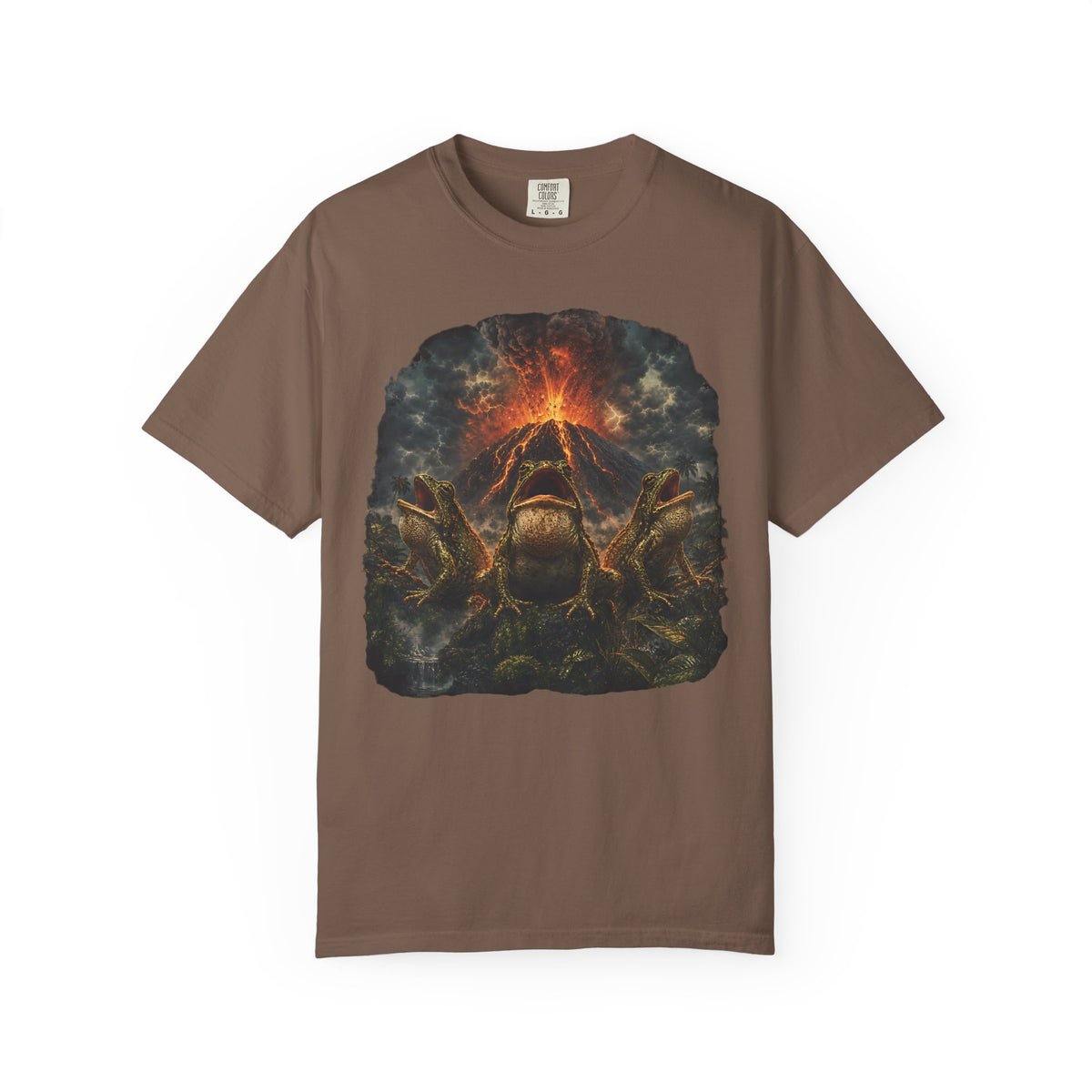 Frogs Summoning the Volcano Comfort Colors T-Shirt – Funny Frog Graphic Tee