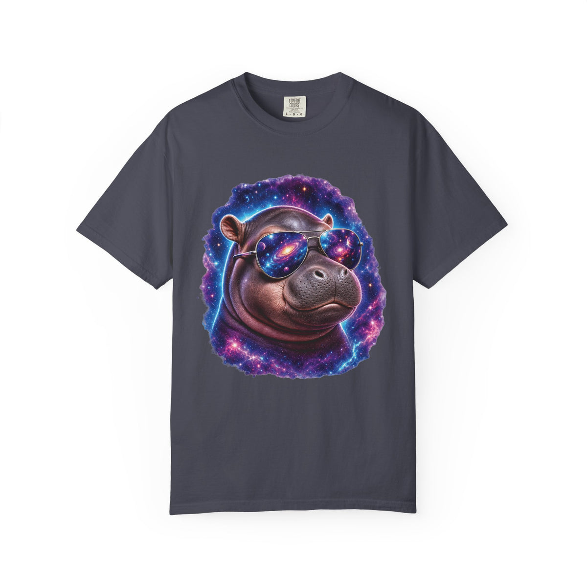 Cosmic Hippo Comfort Colors T-Shirt – Funny Galaxy Hippo Graphic Tee