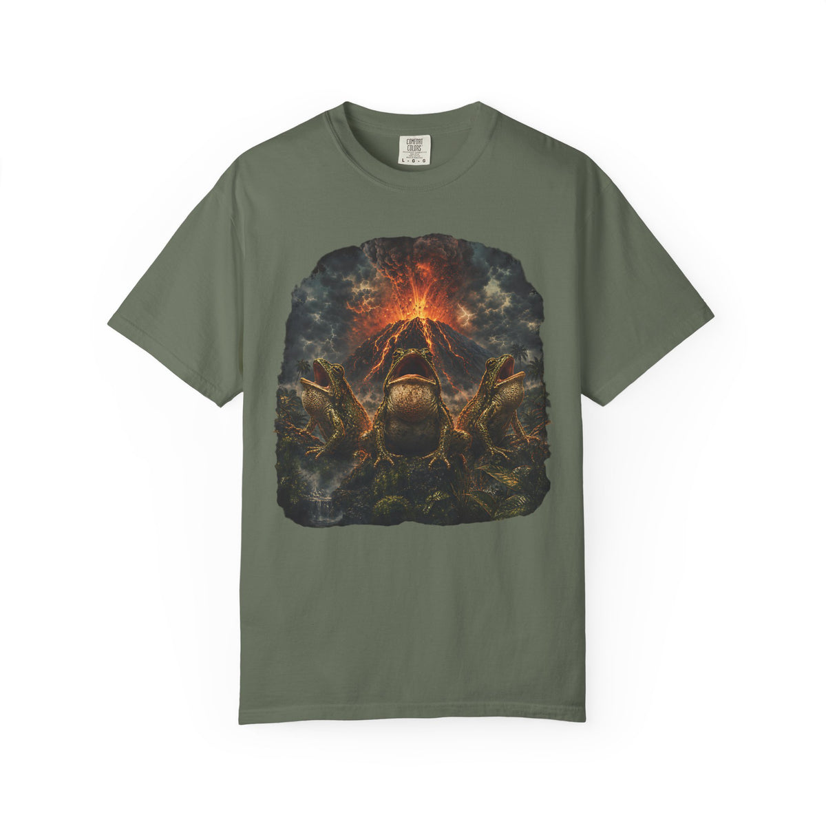 Frogs Summoning the Volcano Comfort Colors T-Shirt – Funny Frog Graphic Tee
