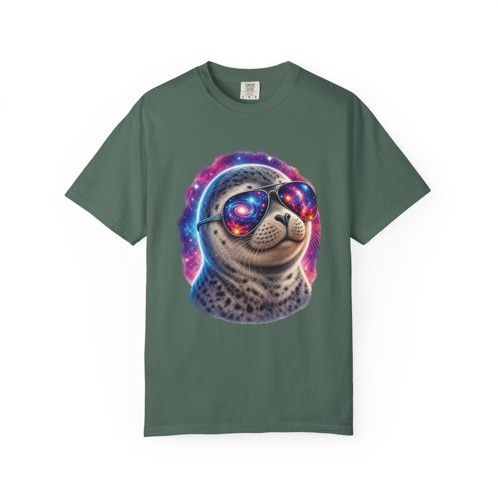 Cosmic Seal Pup Comfort Colors T-Shirt – Funny Galaxy Seal Graphic Tee