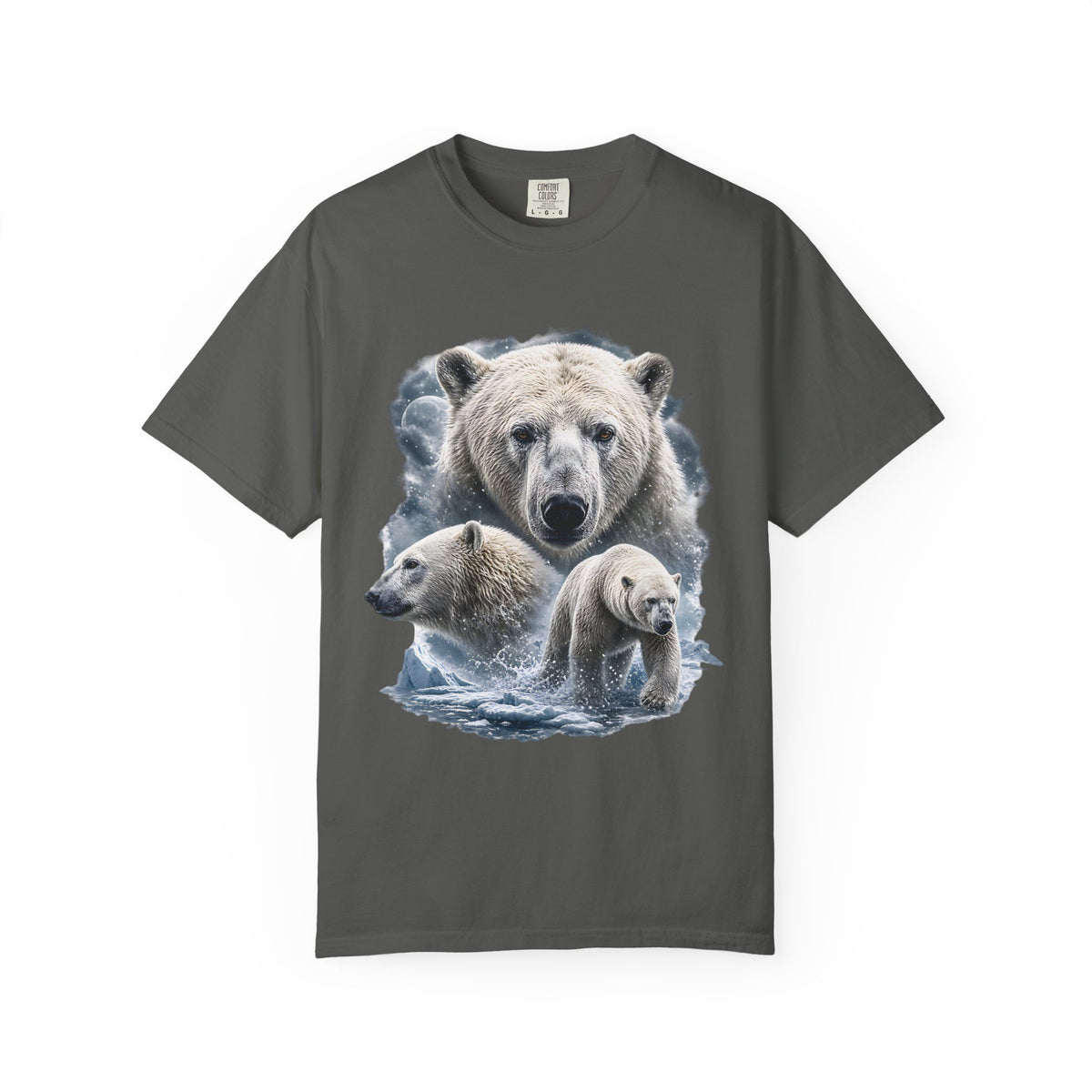 Polar Bear Moon Comfort Colors T-Shirt – Vintage Arctic Wildlife Graphic Tee