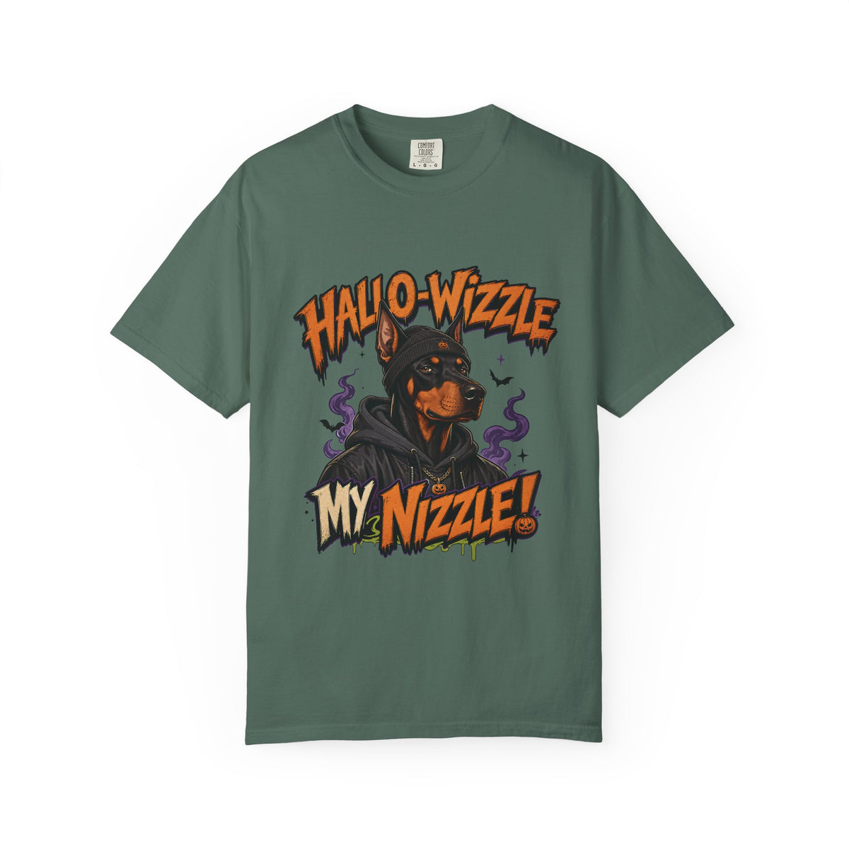 Hallo-Wizzle My Nizzle Comfort Colors T-Shirt – Funny Halloween Doberman Graphic