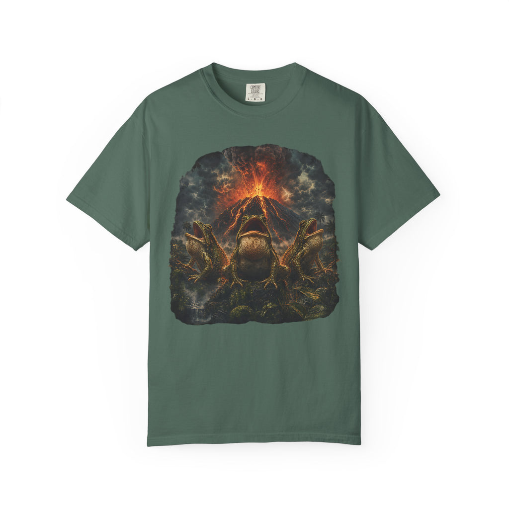 Frogs Summoning the Volcano Comfort Colors T-Shirt – Funny Frog Graphic Tee