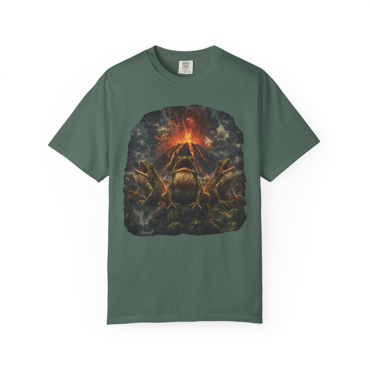 Frogs Summoning the Volcano Comfort Colors T-Shirt – Funny Frog Graphic Tee