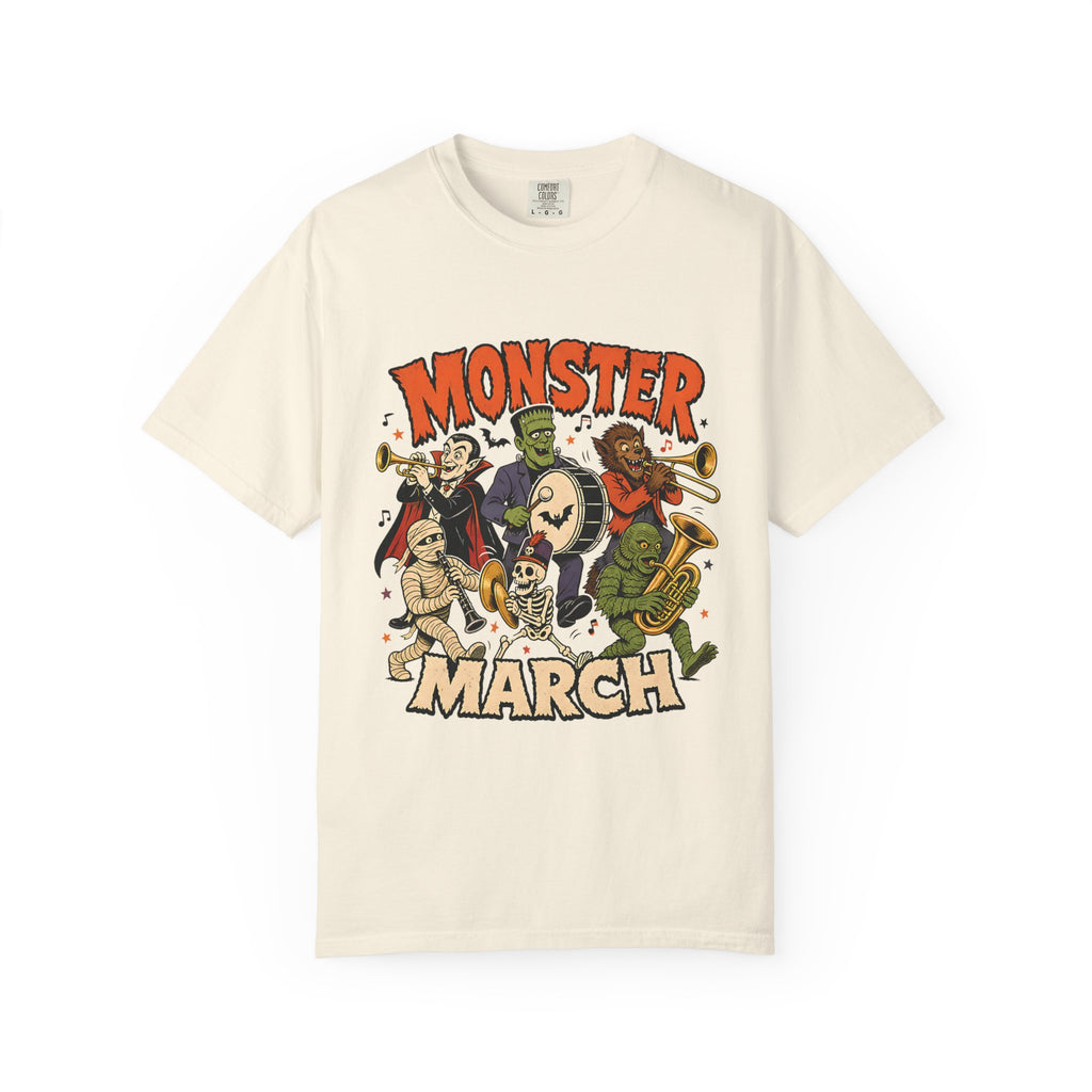 Monster March Halloween T-Shirt | Retro Classic Monsters Band Tee