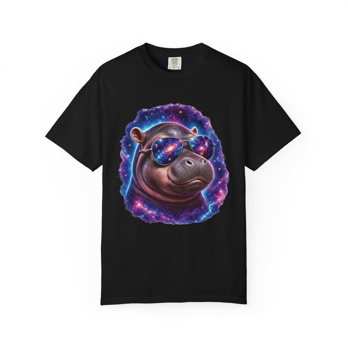 Cosmic Hippo Comfort Colors T-Shirt – Funny Galaxy Hippo Graphic Tee