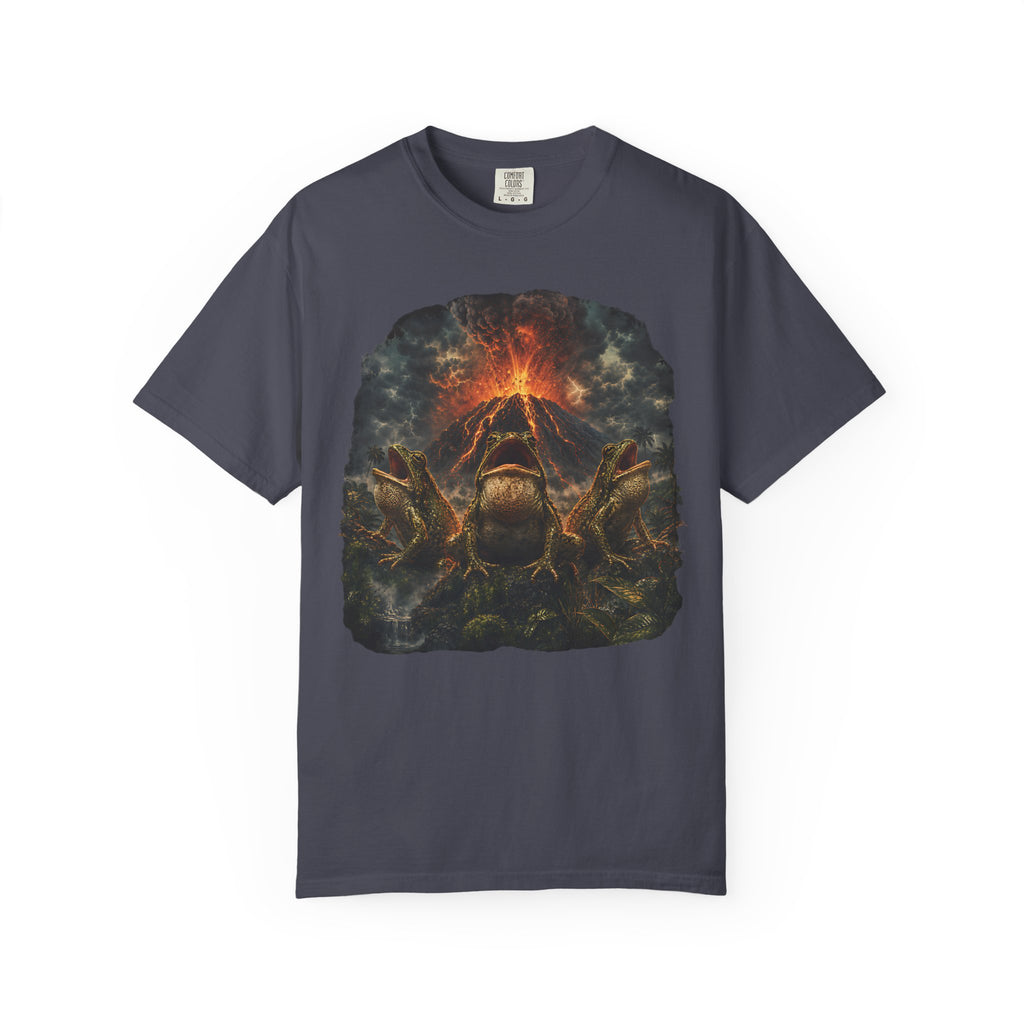 Frogs Summoning the Volcano Comfort Colors T-Shirt – Funny Frog Graphic Tee