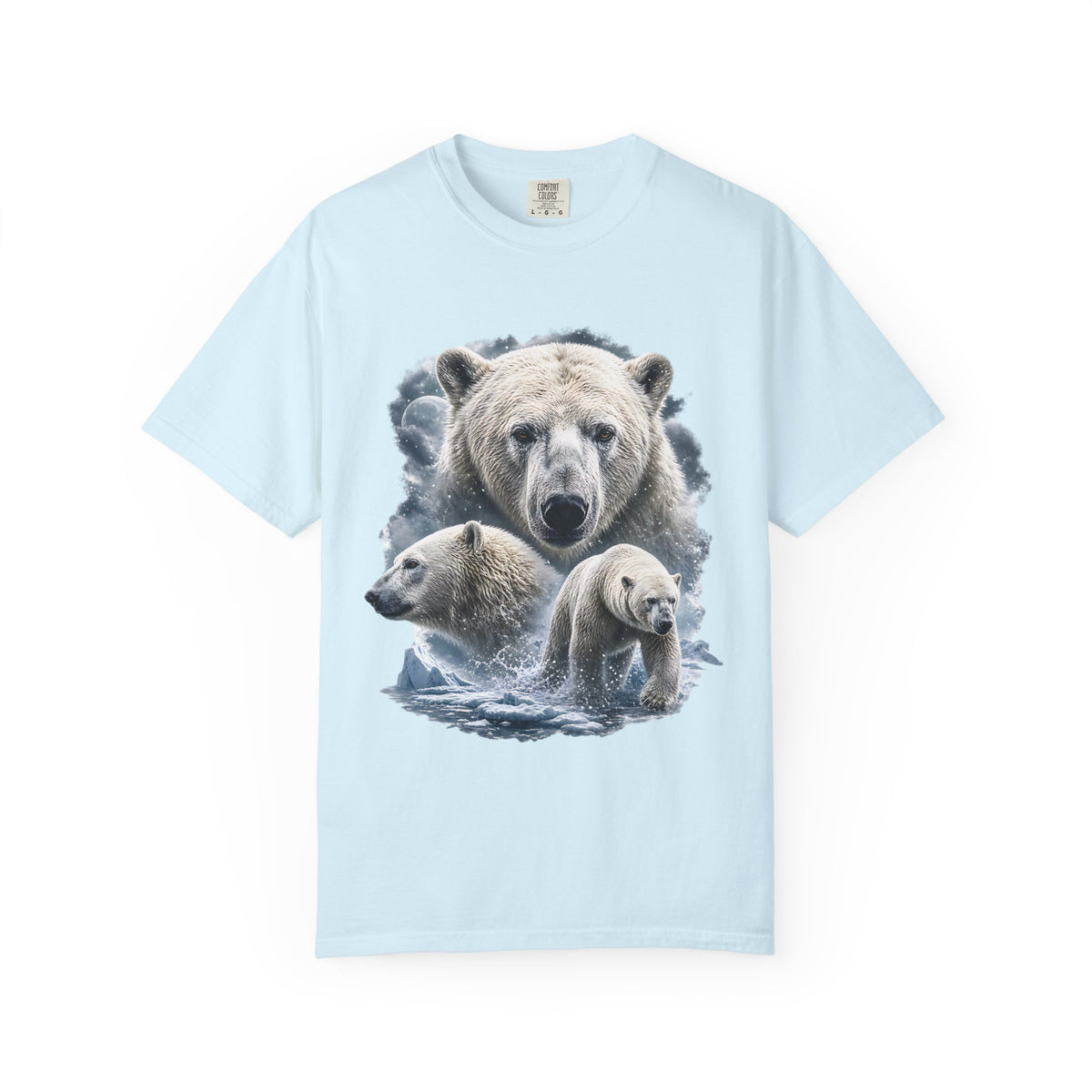 Polar Bear Moon Comfort Colors T-Shirt – Vintage Arctic Wildlife Graphic Tee