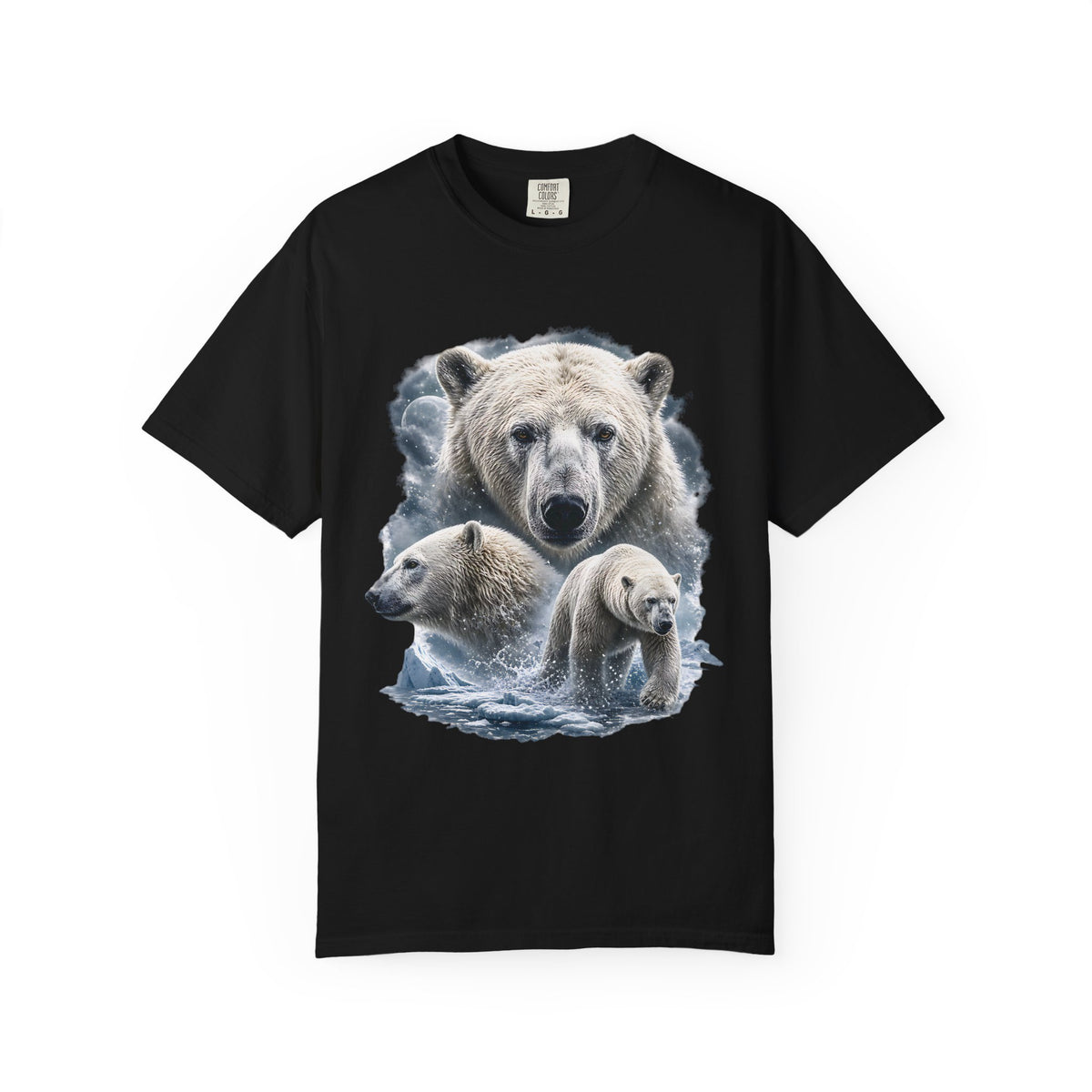 Polar Bear Moon Comfort Colors T-Shirt – Vintage Arctic Wildlife Graphic Tee