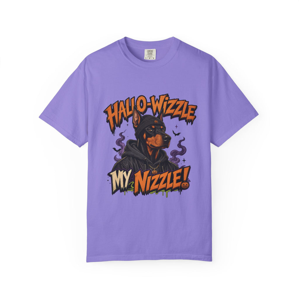 Hallo-Wizzle My Nizzle Comfort Colors T-Shirt – Funny Halloween Doberman Graphic