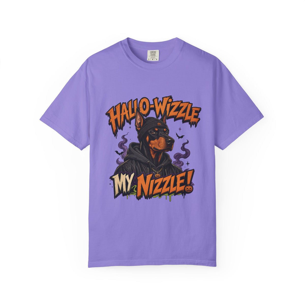 Hallo-Wizzle My Nizzle Comfort Colors T-Shirt – Funny Halloween Doberman Graphic