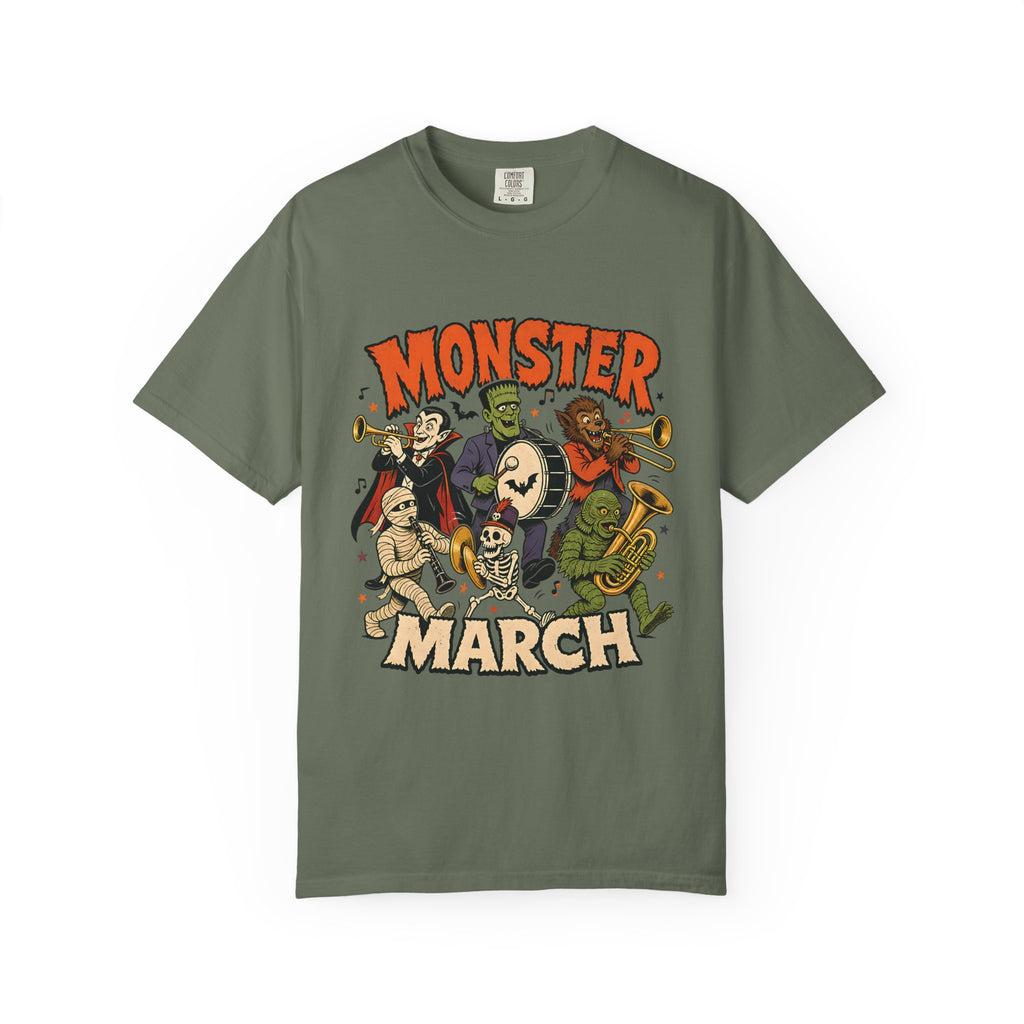 Monster March Halloween T-Shirt | Retro Classic Monsters Band Tee