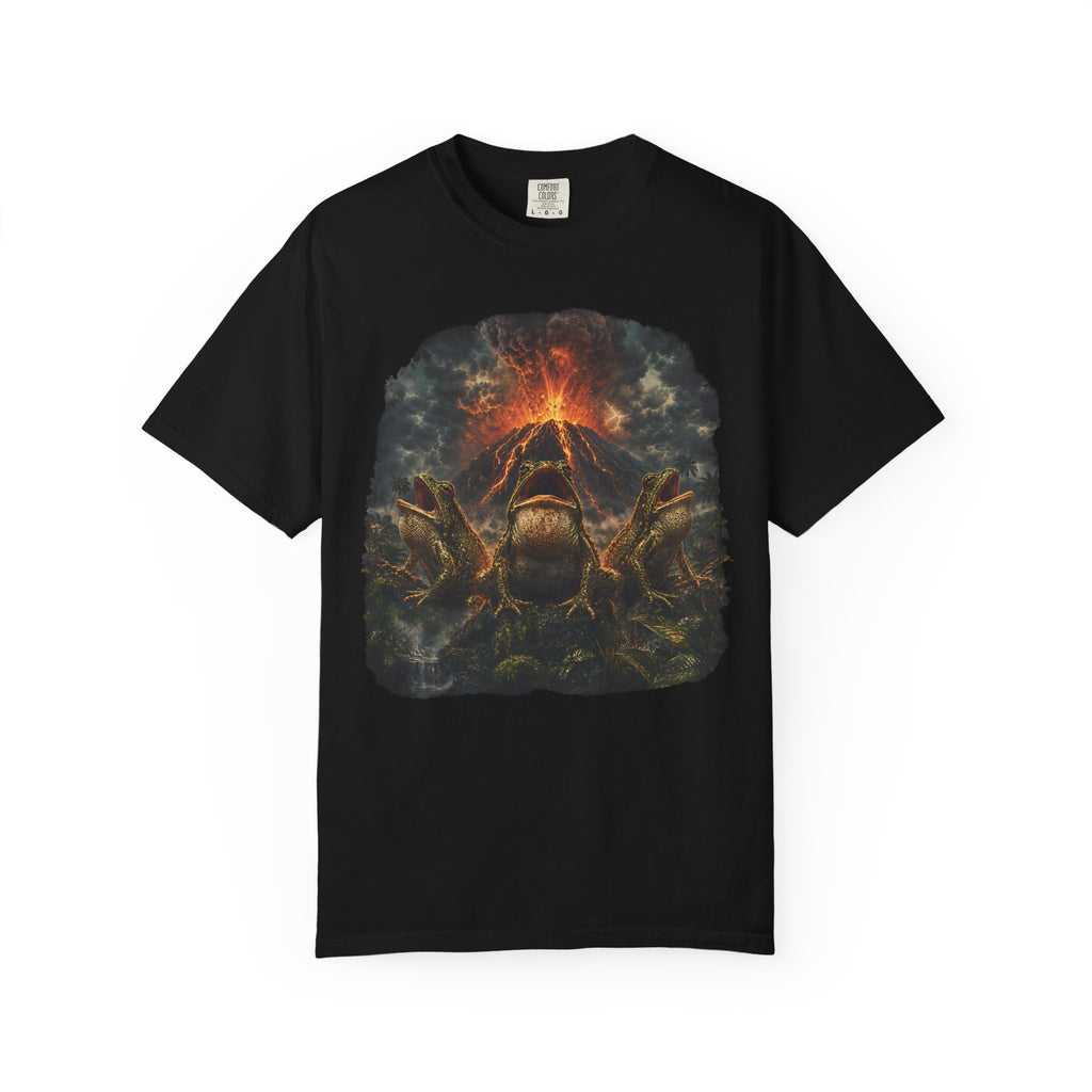 Frogs Summoning the Volcano Comfort Colors T-Shirt – Funny Frog Graphic Tee