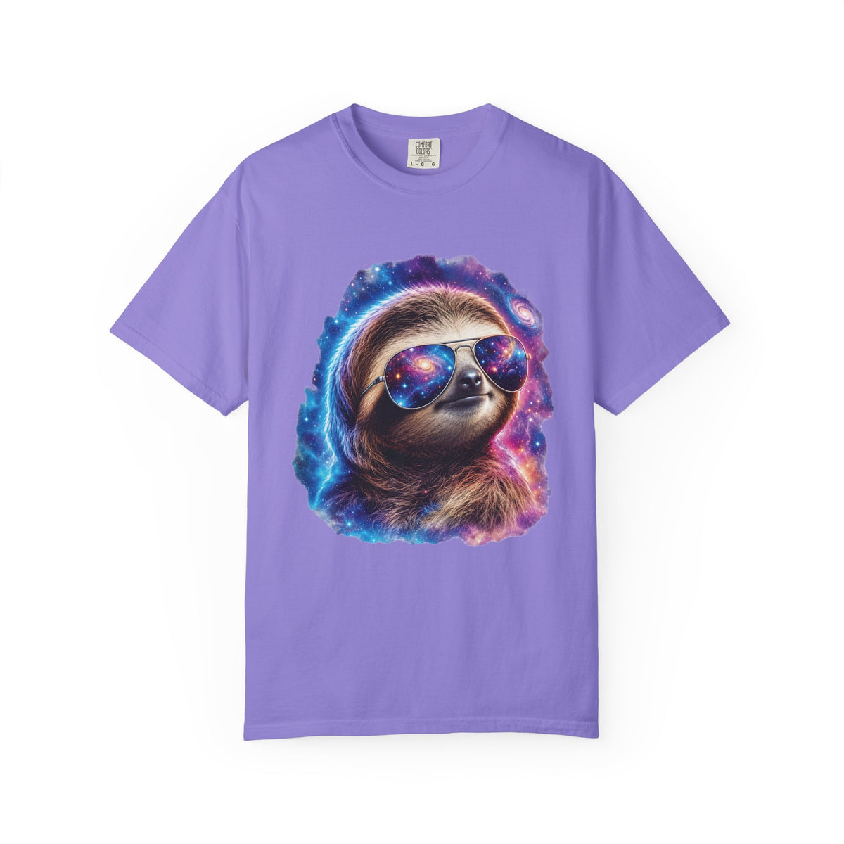 Cosmic Sloth Comfort Colors T-Shirt – Funny Galaxy Sloth Graphic Tee