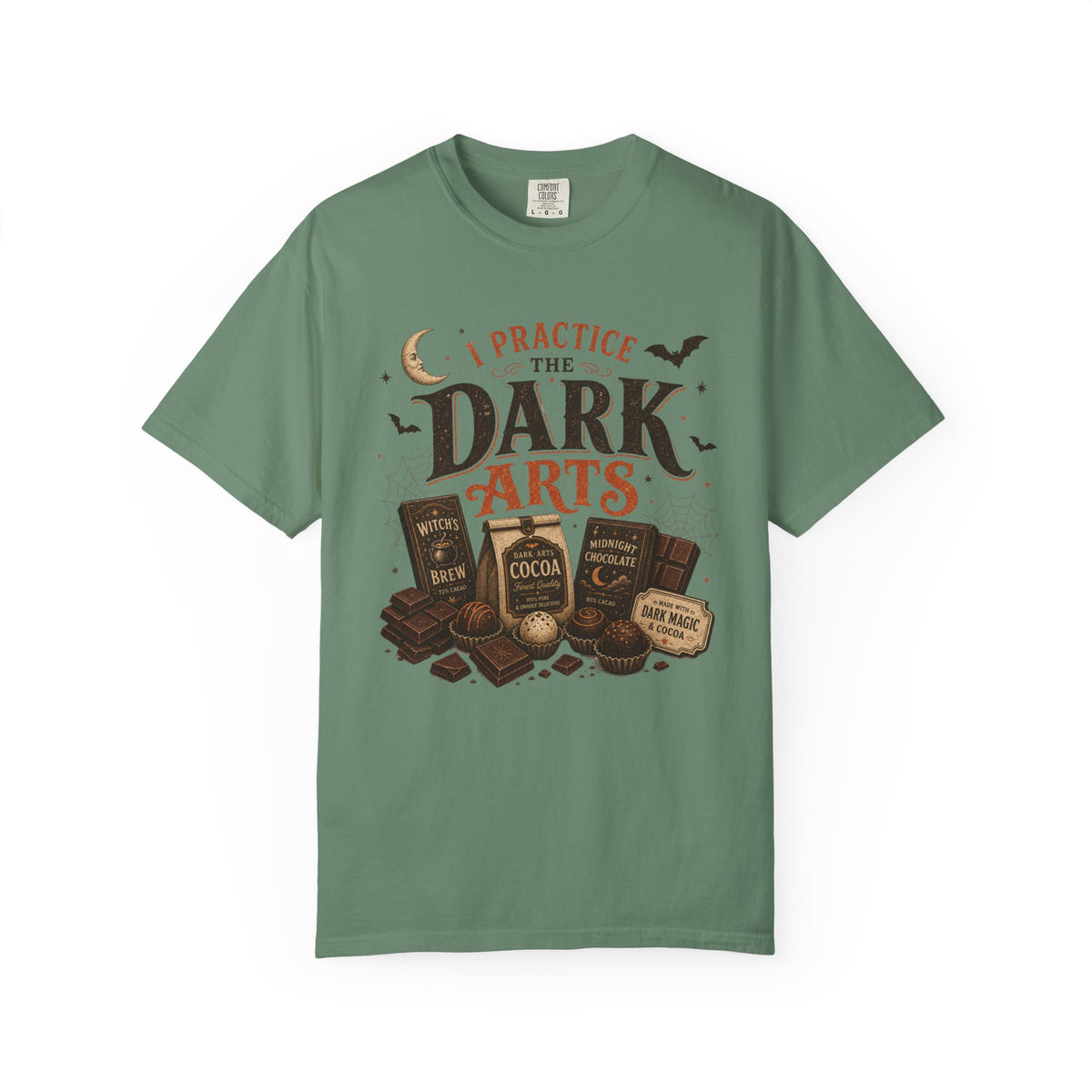 I Practice the Dark Arts Comfort Colors T-Shirt – Funny Halloween Chocolate Tee